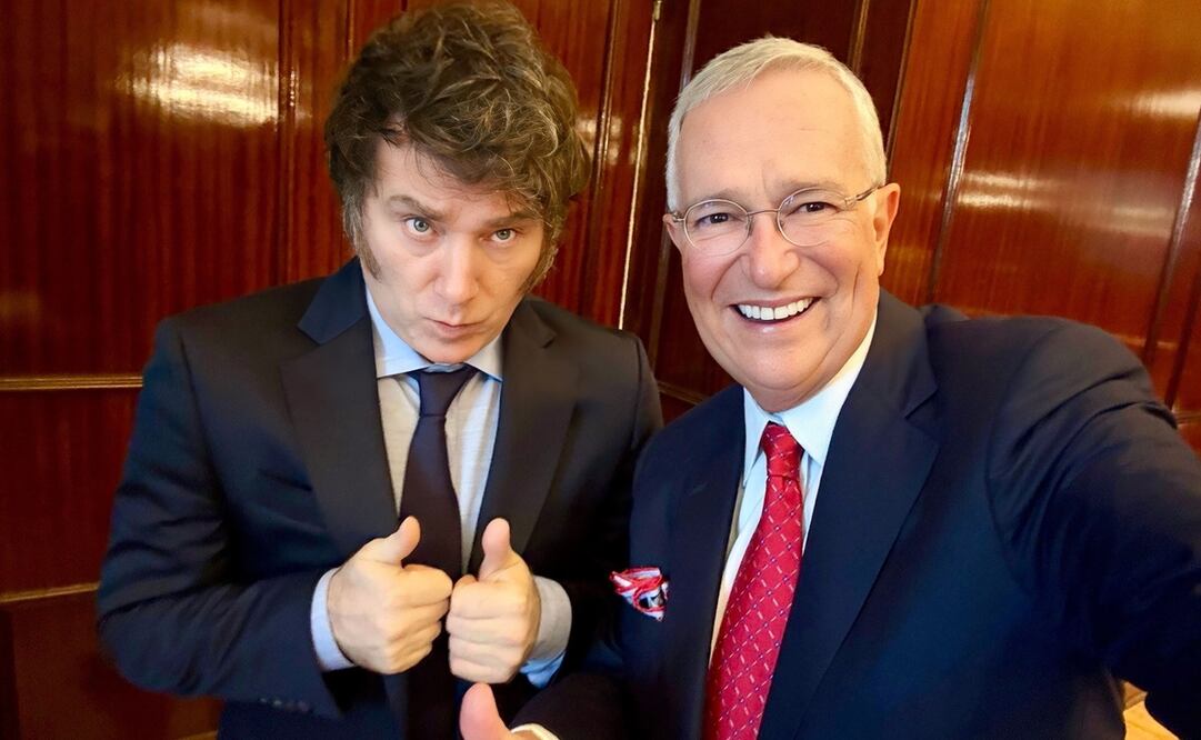 El empresario Ricardo Salinas Pliego junto al presidente de Argentina, Javier Milei. Foto: X