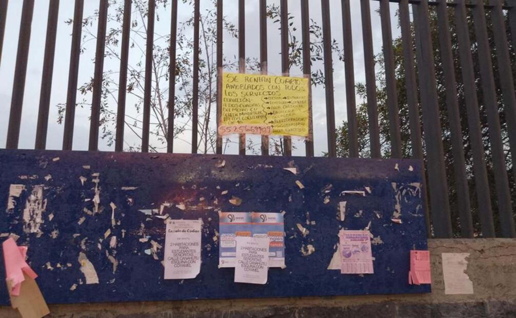 En las paradas de pumabus de Ciudad Universitaria se pueden encontrar carteles con ofertas de viviendas en renta para estudiantes foráneos. Foto: Jessica López