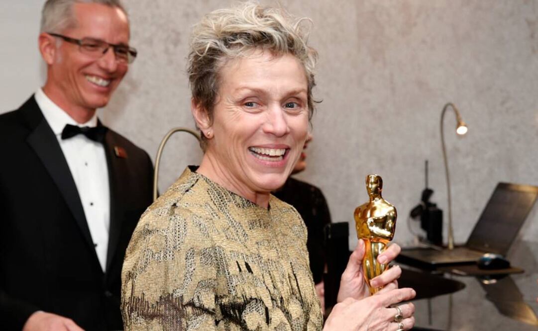 Frances McDormand estaba en una celebración cuando se dio cuenta que su Oscar había desaparecido  FOTO:AP