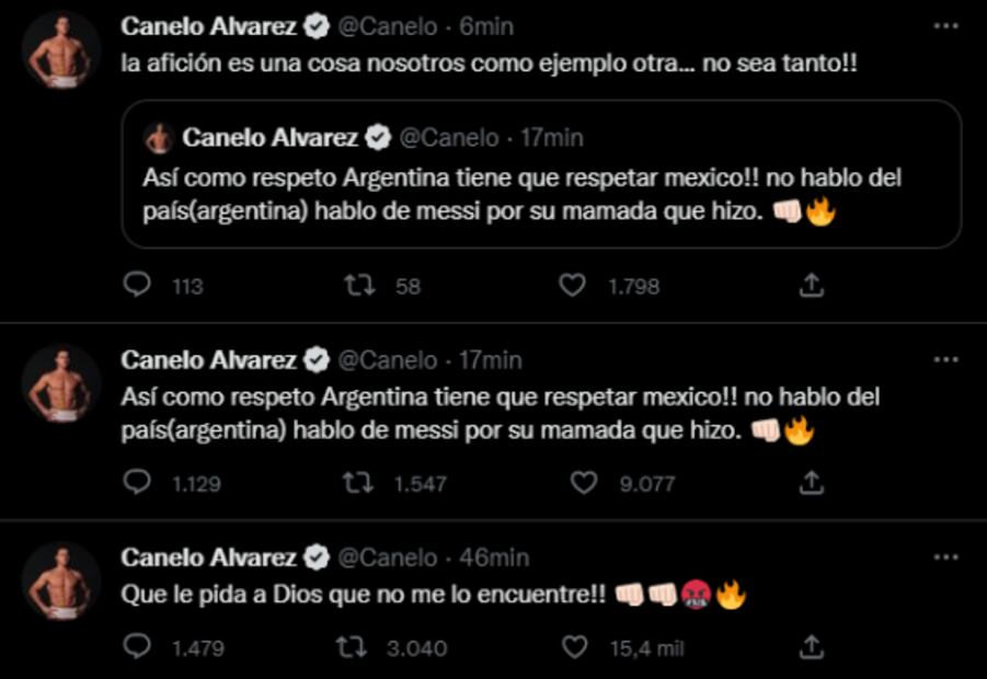 Canelo Álvarez enfurecido con Lionel Messi: "Que le pida a Dios que no me lo encuentre"