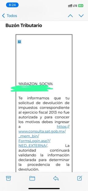 ¡Ojo! Contribuyentes reportan correos sospechosos del SAT sobre supuesta devolución de impuestos