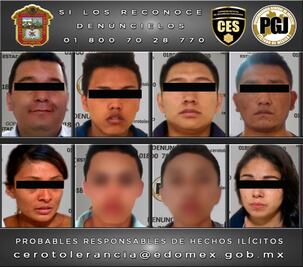 Detienen en Chalco a ocho extorsionadores 