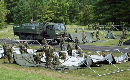 ​Construyen campamento de refugiados en frontera entre Canadá y EU