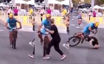 Ciclista terminó hospitalizado con traumatismo de cráneo tras atropellar a una mujer que se le cruzó