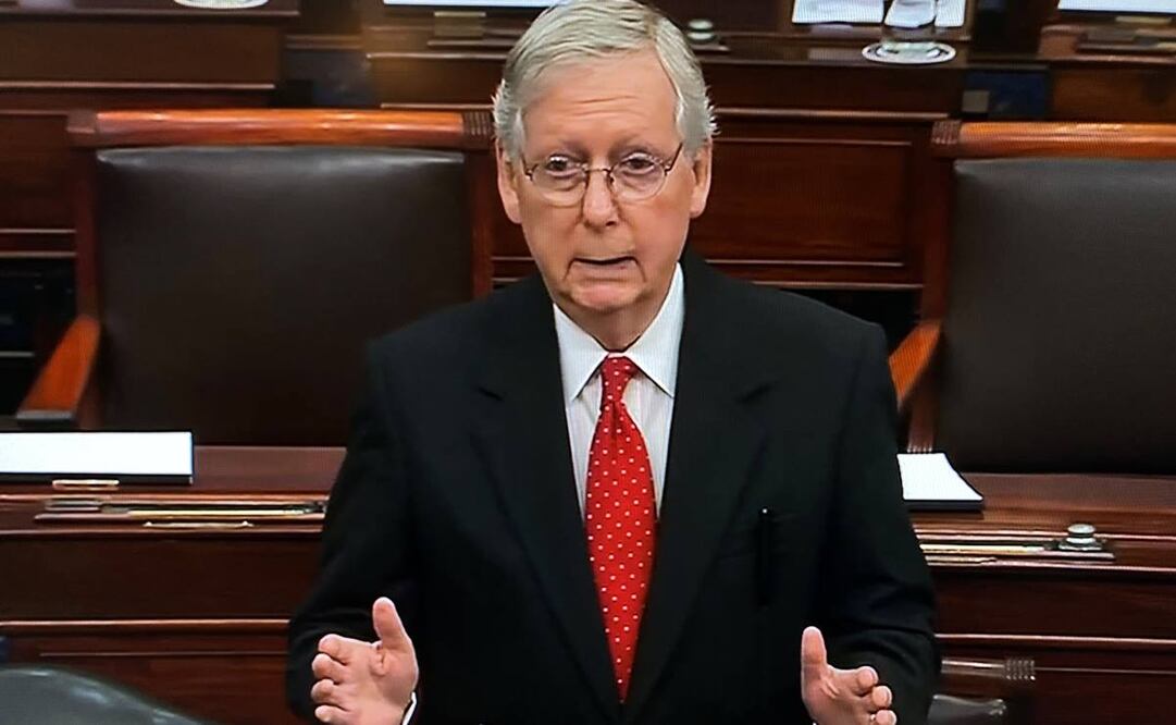 El jefe de la mayoría republicana del Senado, Mitch McConnell, durante el inicio al juicio de Donald Trump (Foto: Reuters)