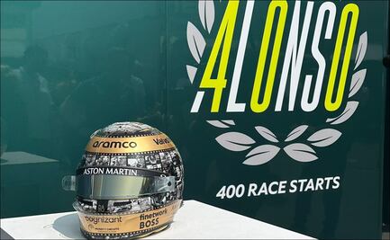 Fernando Alonso celebra con casco especial para México sus 400 Grandes Premios