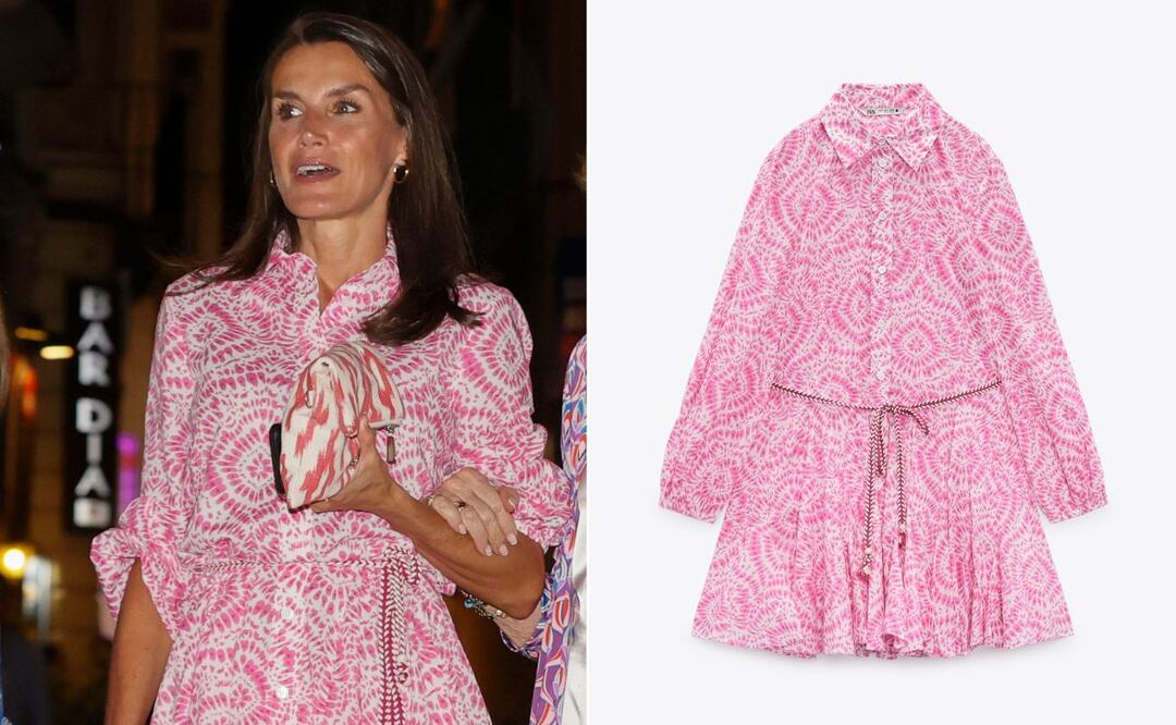 La reina Letizia luce un minivestido camisero de Zara que se puede obtener a buen precio / Foto: EFE / Zara