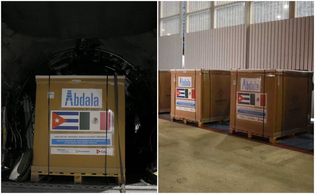 Dos millones 851 mil dosis de la vacuna Abdala contra COVID-19 arribaron a México procedentes de La Habana, Cuba. Foto: Especial.