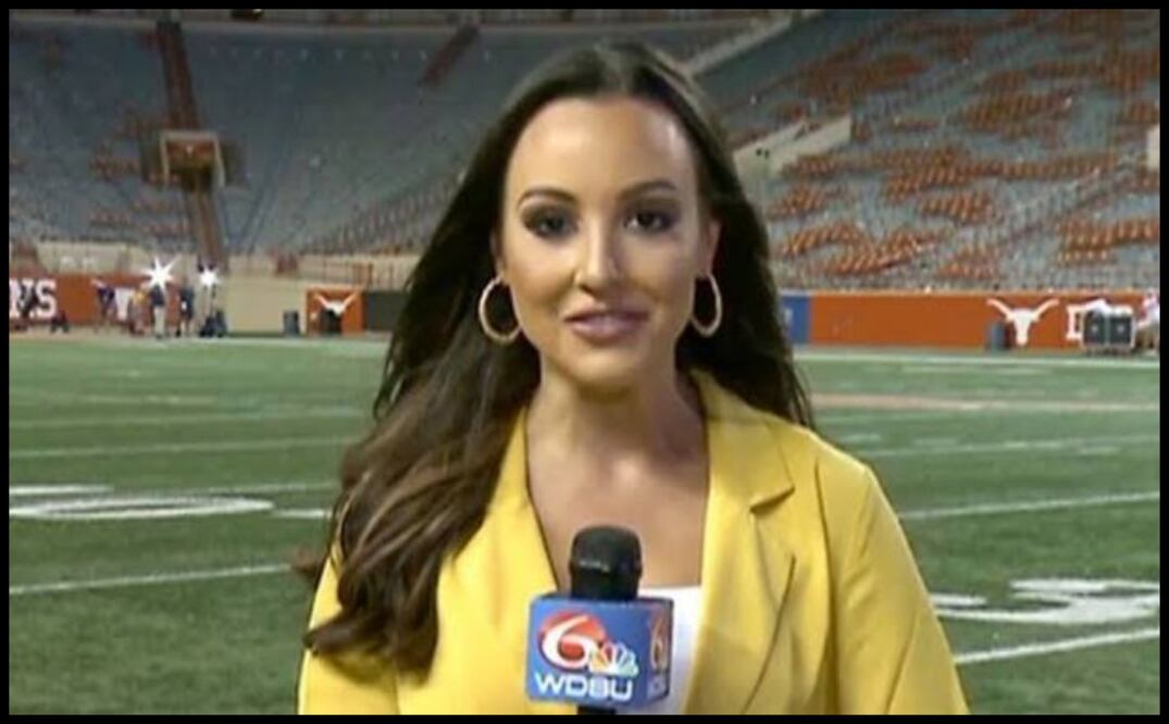 Carley McCord durante una transmisión televisiva en la que participó (Especial)