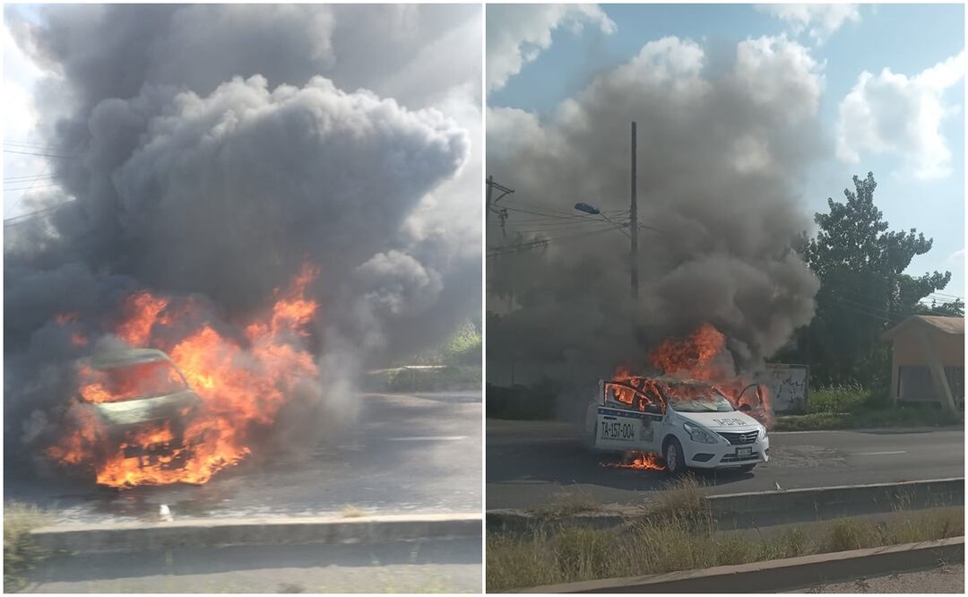 La violencia en Tabasco no para ya que se reporta la quema de autos en varias regiones del estado (7/11/2024). Foto: Especial