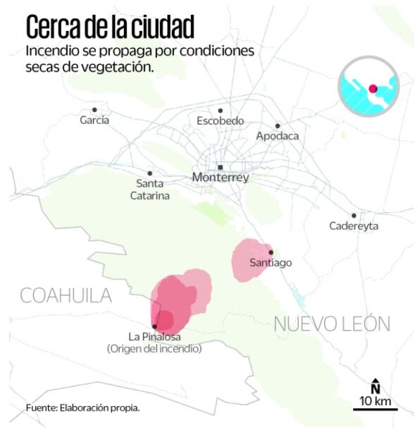 Se propaga incendio en Coahuila y Nuevo León