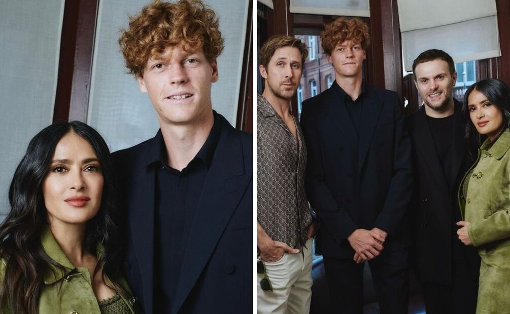 Ryan Gosling, Salma Hayek, Jannik Sinner y Sabato de Sarno. Foto: Instagram @salmahayek