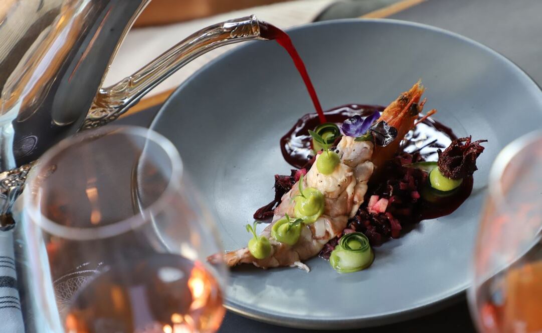 Aguachile de jamaica para El Tobia, un rosado riojiano / Foto: cortesía Mentor MX