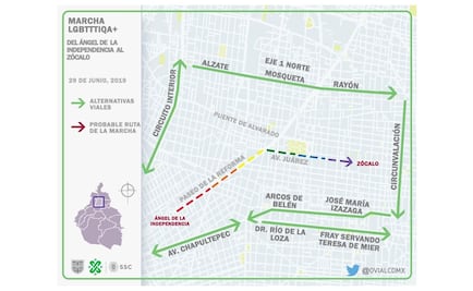 Así será la ruta de la Marcha del Orgullo LGBT+