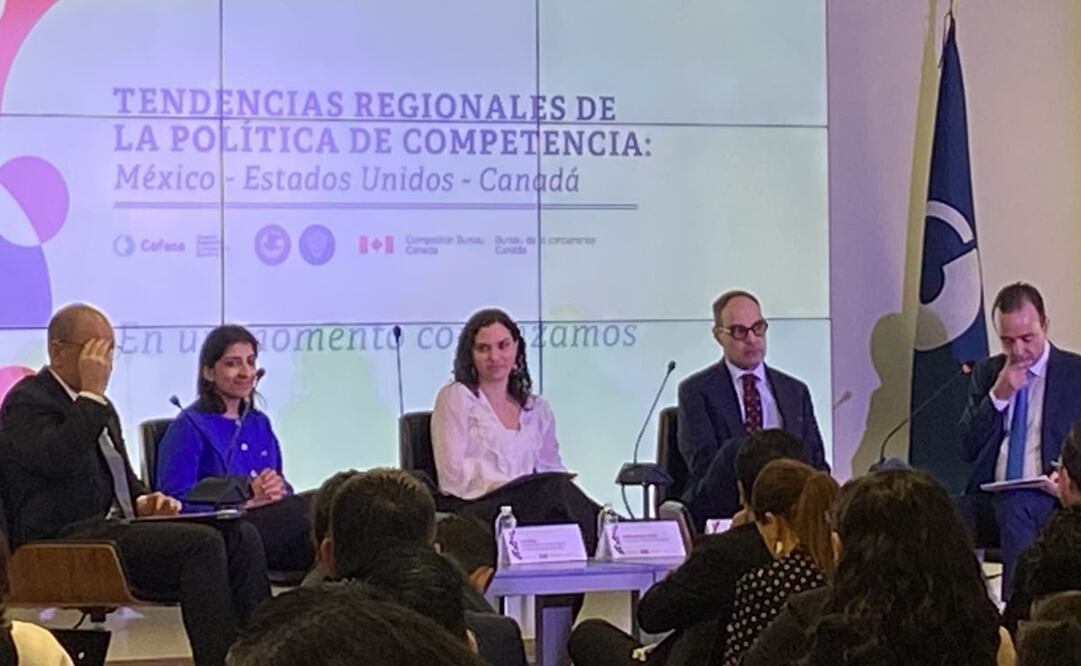 Andrea Marván Saltiel, comisionada presidenta de la Comisión Federal de Competencia Económica (Cofece), durante la reunión trilateral “Tendencias regionales de la política de competencia: México- Estados Unidos-Canadá”. Foto: Especial.