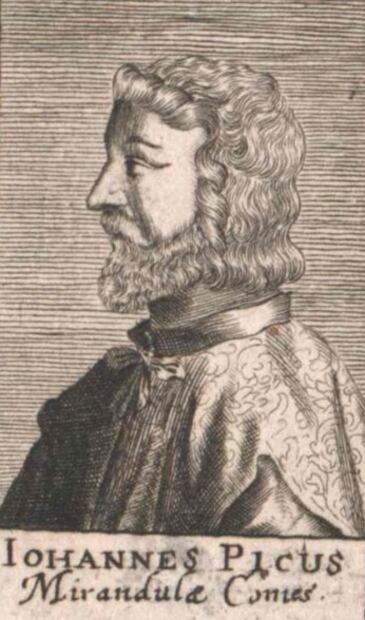 Retrato grabado de Giovanni Pico della Mirandola, destacado filósofo renacentista y autor de la célebre "Oración sobre la dignidad del hombre"./ Johann Franck, 1688. Imagen en dominio público, cortesía de Europeana.