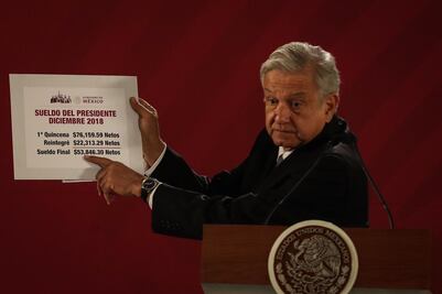 AMLO cobra su primera quincena y devuelve 22 mil 313 pesos