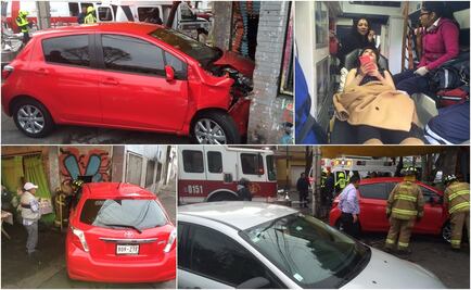 Auto se impacta contra local tras choque en la Doctores 