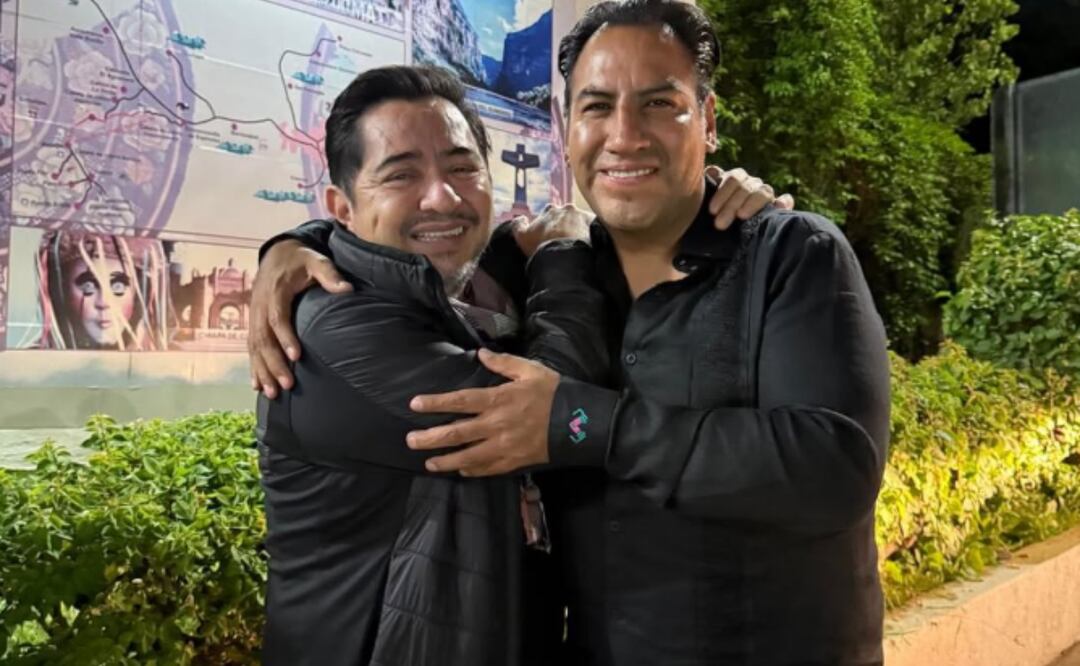 Gobernador de Chiapas Eduardo Ramírez Aguilar junto al cantante Carlos Macías, acusado de violencia familiar (10/06/2025). Foto: Instagram (@ramirezlalo_)