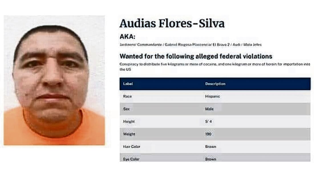 Audías Flores Silva, El Jardinero, sería el más seguro sucesor de El Mencho, reporta la DEA. Foto: DEA