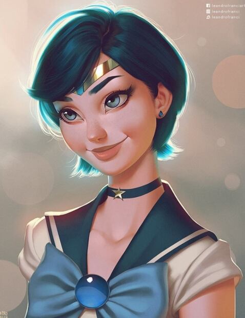 Artista recrea a los personajes de Sailor Moon como personajes Disney