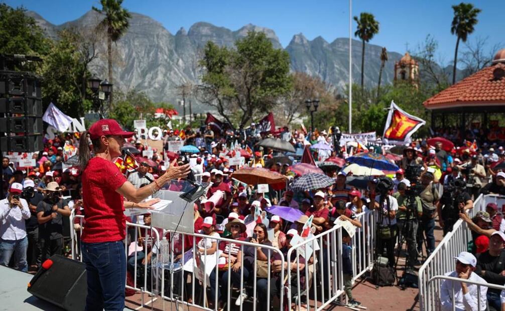 "Vamos a apoyar a Nuevo León en el transporte público que son para las y los trabajadores. Foto: Diego Simón Sánchez / EL UNIVERSAL