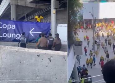 VIDEO: Caos y peleas entre aficionados colombianos y la policía en la previa de la Copa América
