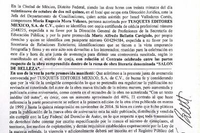 Tusquets y Bellatin podrían conciliar