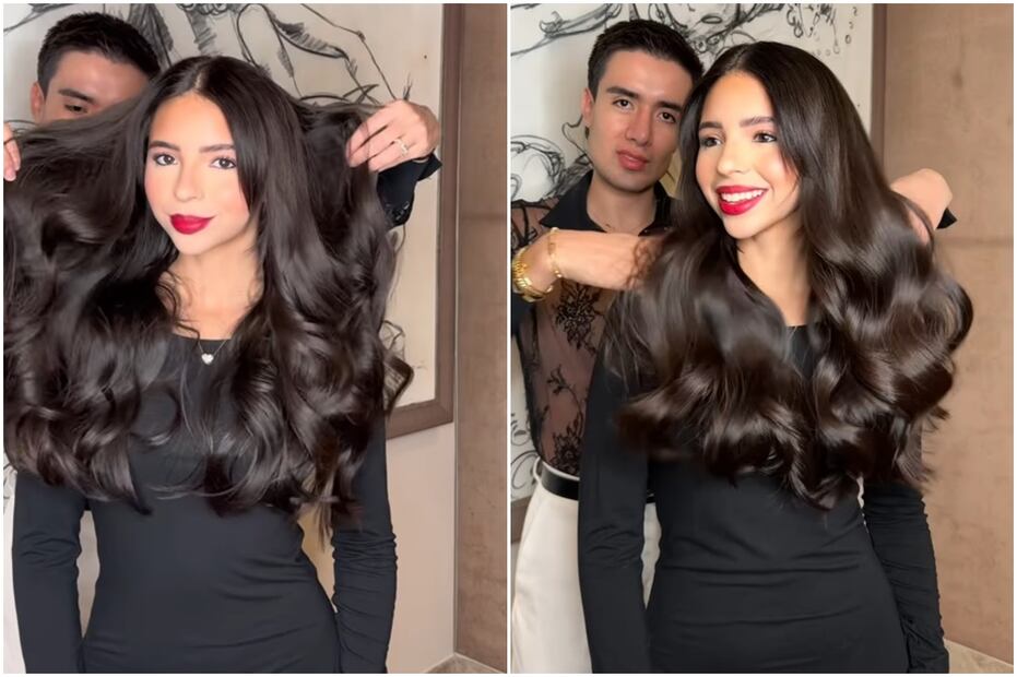 Ángela Aguilar presume largas extensiones.