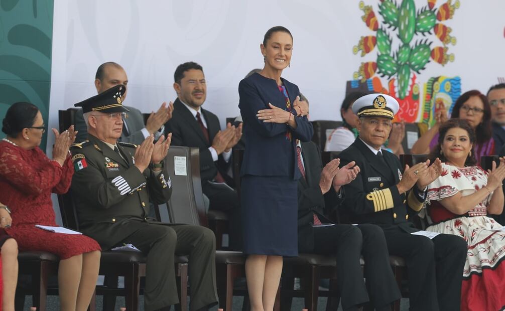 Conmemoración de los 700 años de Tenochtitlan en el zócalo Capitalino. Estuvo presente la presidenta Claudia Sheinbaum. Foto: Gabriel Pano / EL UNIVERSAL