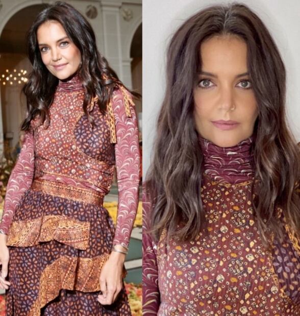 Katie Holmes sabe cómo llevar un vestido de gala con capucha e impone tendencia