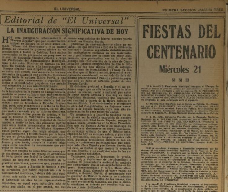 A 98 años de la inauguración del Parque España