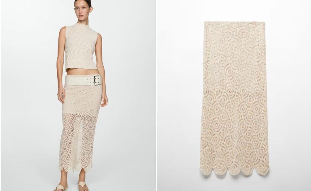 La falda de crochet se puede llevar en total looks. Foto: Especial