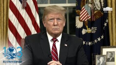 En mensaje de tv, Trump insiste en muro fronterizo; pide 5 mil 700 mdd