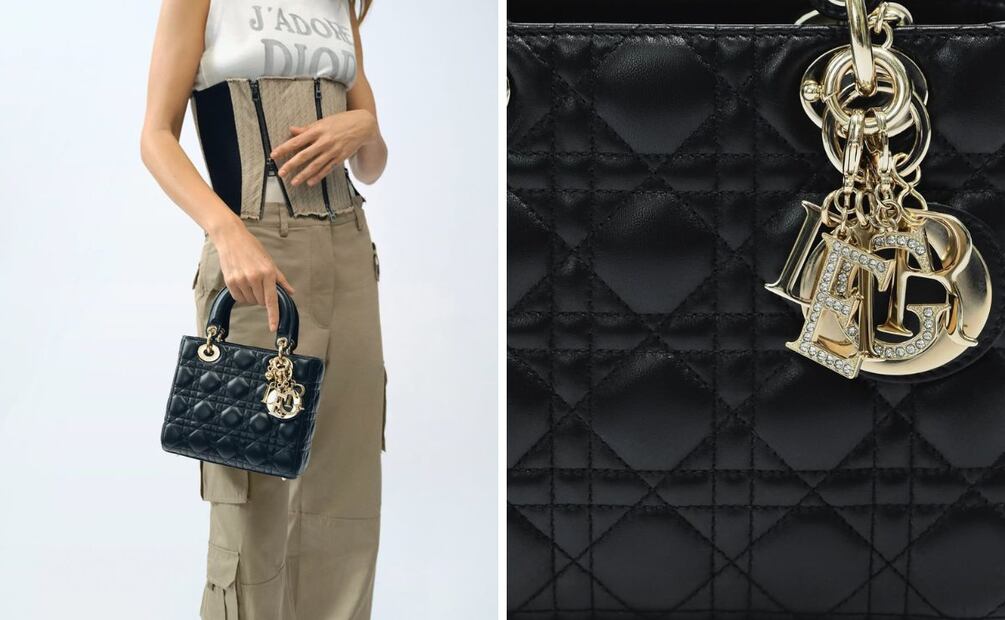 Eiza González con un bolso Lady Dior. Foto: Instagram @eizagonzalez @dior