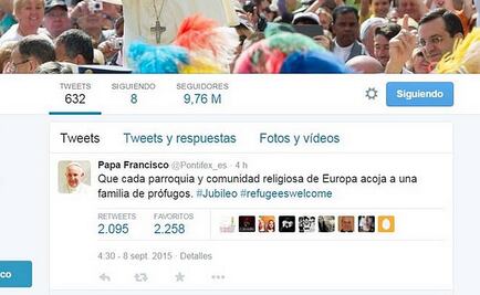Tuit del Papa sobre refugiados causa polémica
