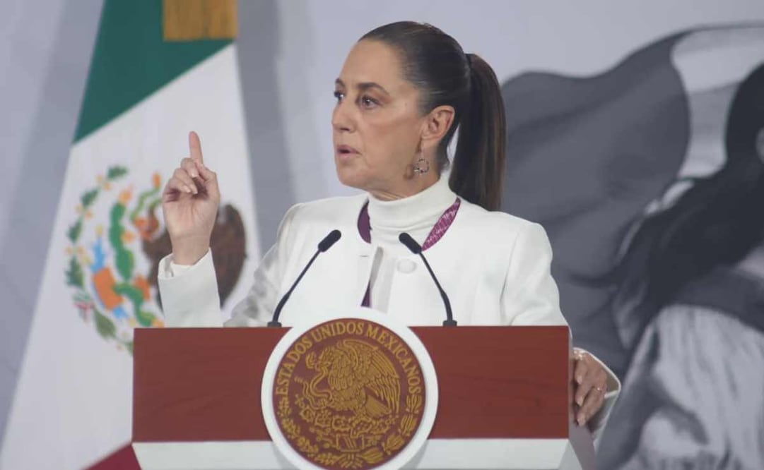 La presidenta Claudia Sheinbaum durante la mañanera del 22 de diciembre del 2025. Foto: Luis Camacho/ EL UNIVERSAL