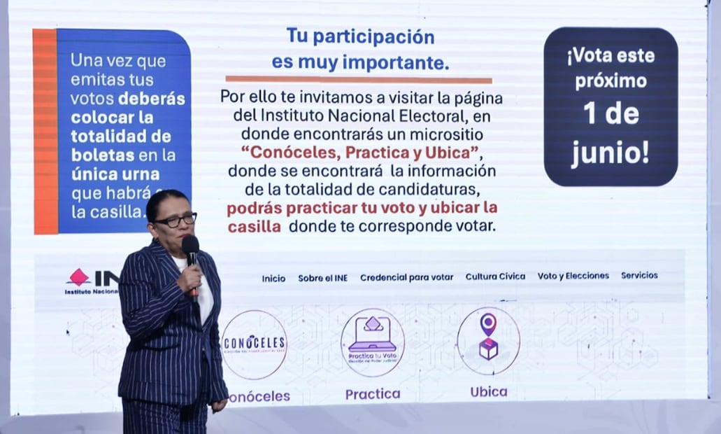 Luego que el Tribunal Electoral dio luz verde para hacer promoción de la elección del Poder Judicial, Rosa Icela Rodríguez Velázquez, secretaria de Gobernación dijo que la resolución permite que se pueden usar recursos públicos para promover la jornada que se llevará el siguiente 1 de junio. Foto: Fernanda Rojas/EL UNIVERSAL