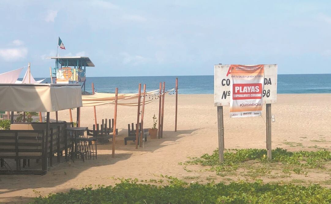 Debido al incremento de cotagios de Covid-19 en Oaxaca, autoridades de la Costa decretaron el cierre temporal de las playas. Foto: Especial