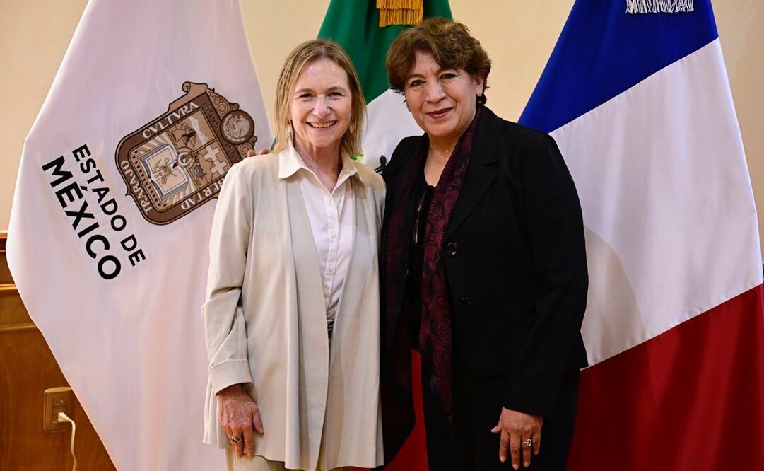 Embajadora de Francia en México, Delphine Marie Michéle Nicole Borione,  fue recibida por la gobernadora del Estado de México, Delfina Gómez Álvarez. Foto: Especial