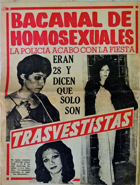 Holiday, esquina a la derecha, en la contraportada de Alerta, en 1976, tras ser detenida en una redada en Zapopan. Foto: Archivo Memoria Trans México