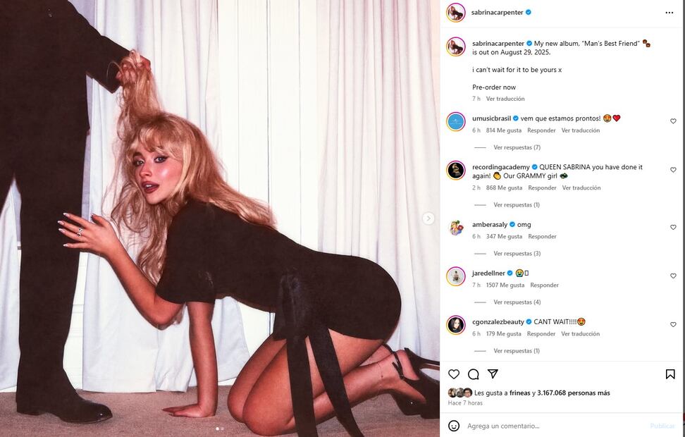 Sabrina Carpenter está por estrenar "Man's Best Friend", su nuevo álbum.