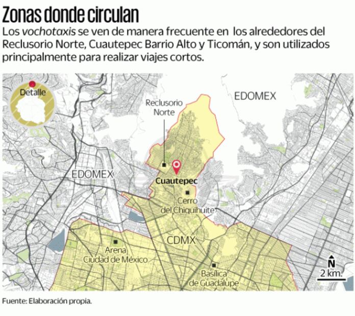 Meterán en orden a los vochotaxis del barrio de Cuautepec