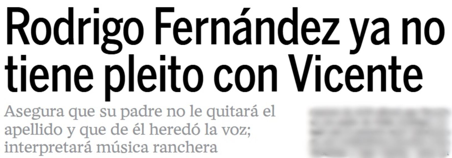 Rodrigo Fernández agradeció a Vicente el cariño que le dio en su momento, cuando pensaba que era su hijo. Era diciembre de 2005. Hemeroteca EL UNIVERSAL.