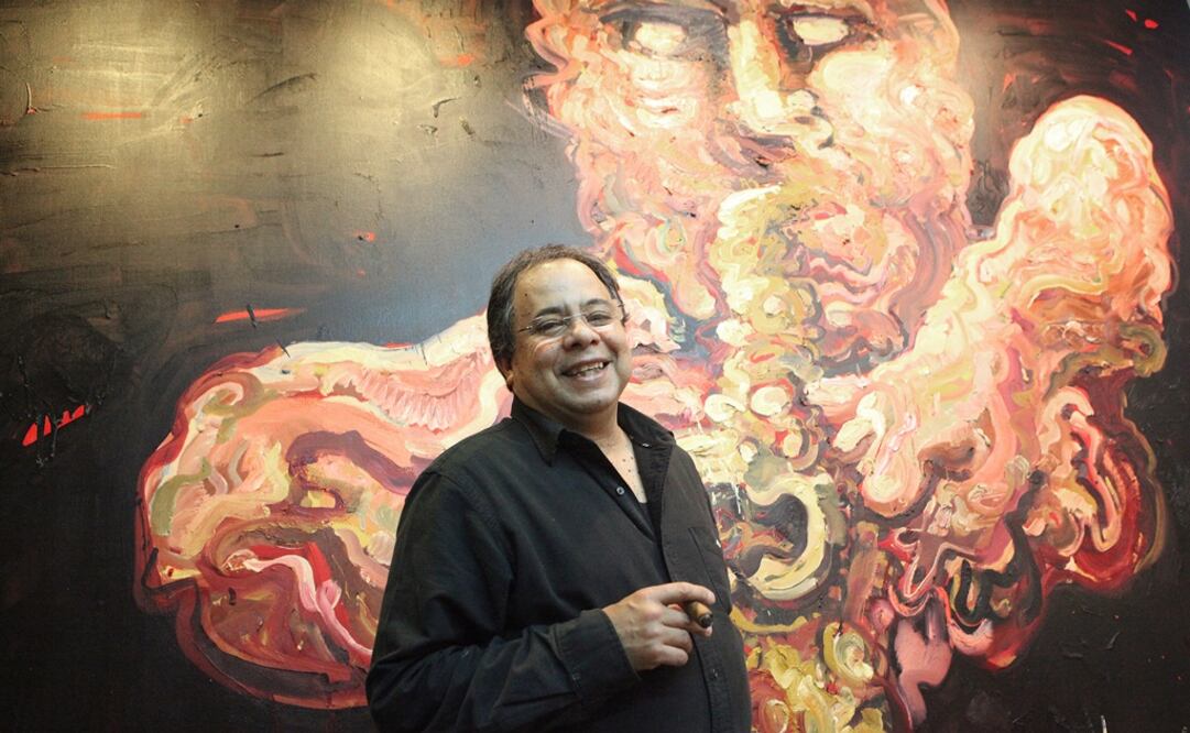 Artista plástico y músico, recordó que pintó “El festín de los jazzeros” para cobijar en ese año al Festival de Jazz. Foto: Adrián Hernández/ EL UNIVERSAL 