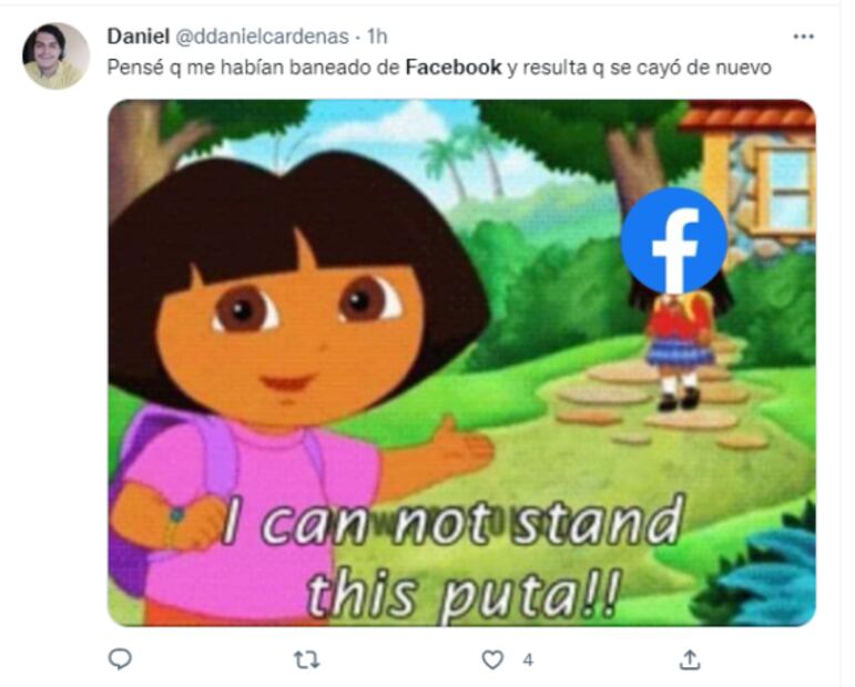 Usuarios reaccionan con memes a caída de Facebook