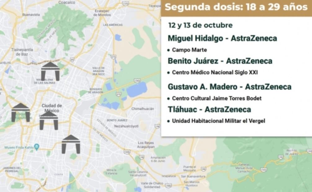 ¿Cuándo y dónde tocará segunda dosis de vacuna AstraZeneca a jóvenes de 18 a 29 años en CDMX?