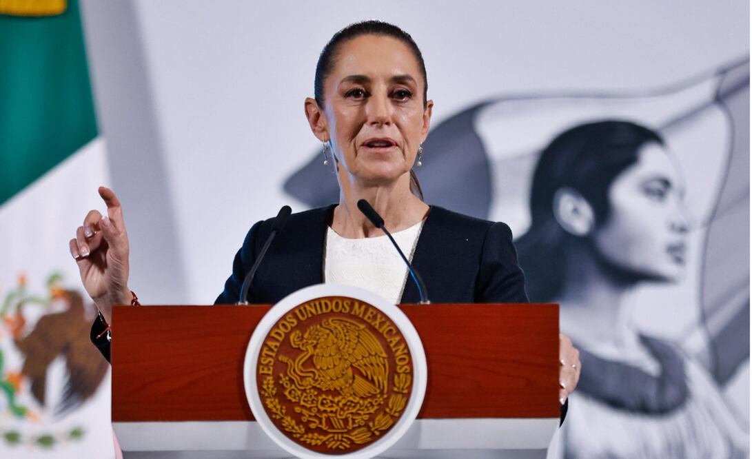La presidenta Claudia Sheinbaum en la mañanera del 5 de marzo de 2025. Foto: Diego Simón / EL UNIVERSAL
