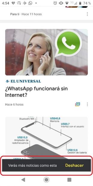Recibe recomendaciones de EL UNIVERSAL desde Google Discover