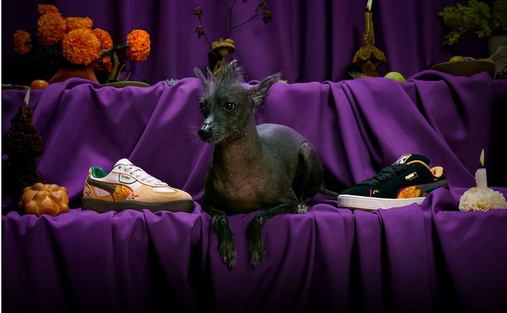 Los tenis Suede XL rinden homenaje a la catrina y su figura se puede ver en la lengüeta. Foto: Especial